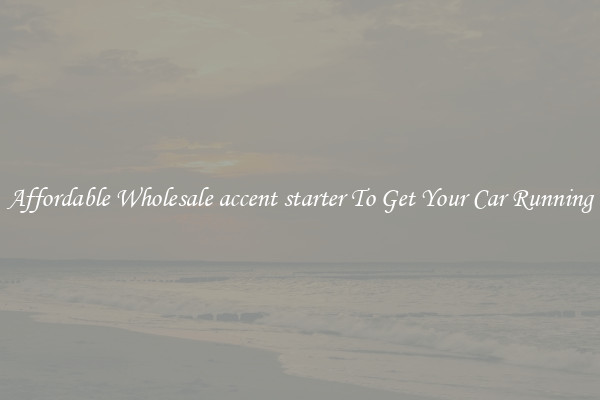 Affordable Wholesale accent starter To Get Your Car Running