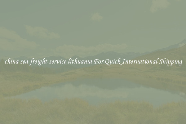 china sea freight service lithuania For Quick International Shipping