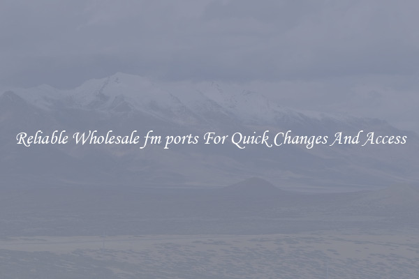 Reliable Wholesale fm ports For Quick Changes And Access