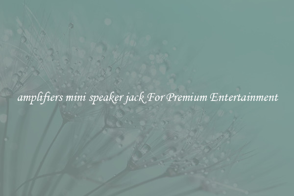 amplifiers mini speaker jack For Premium Entertainment