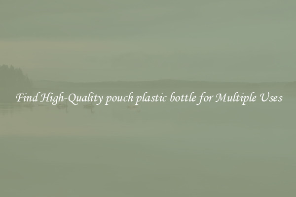 Find High-Quality pouch plastic bottle for Multiple Uses