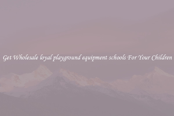 Get Wholesale loyal playground equipment schools For Your Children
