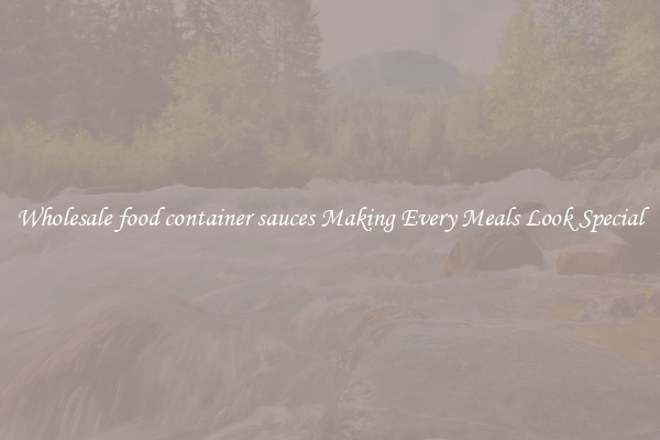 Wholesale food container sauces Making Every Meals Look Special