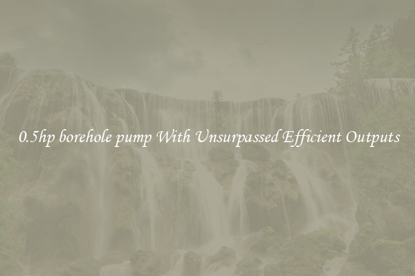 0.5hp borehole pump With Unsurpassed Efficient Outputs